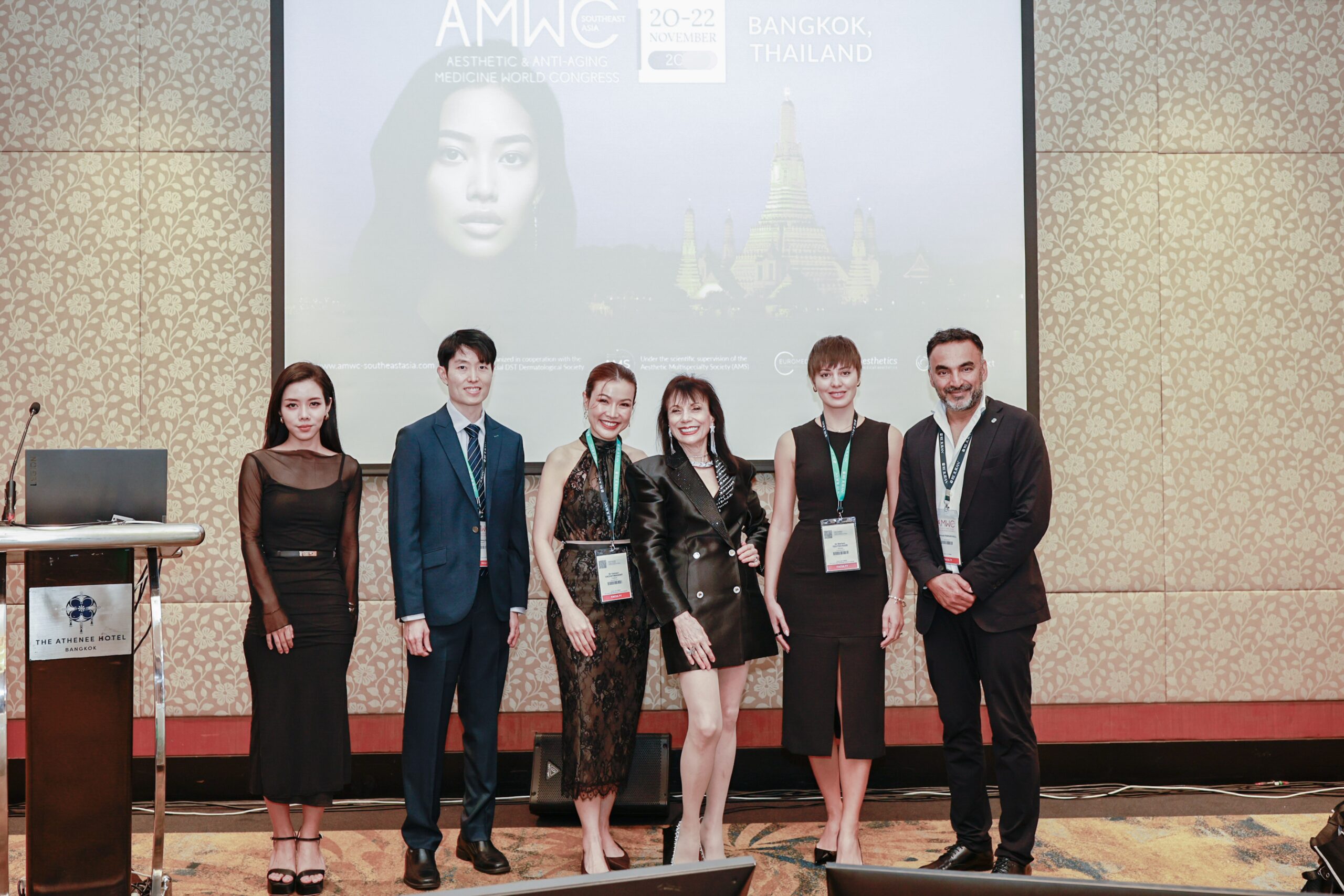 Dr Chua speaking at AMWC Asia on aesthetic medicine